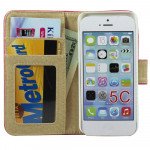 Wholesale iPhone 5C Quilted Flip Leather Wallet Case (Blue)